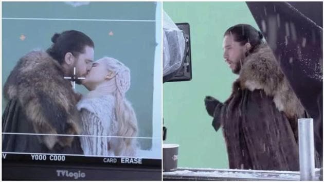 Kit Harington and Emilia Clarke shared a kiss in the latest episode of Game of Thrones.