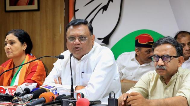 AICC General Secretary and incharge Rajasthan, Avinash Pande addressing a press conference at party office in Jaipur on Tuesday, April 16, 2019. (HT Photo) AICC General Secretary and incharge Rajasthan, Avinash Pande addressing a press conference at party office in Jaipur on Tuesday, April 16, 2019. (HT Photo)
