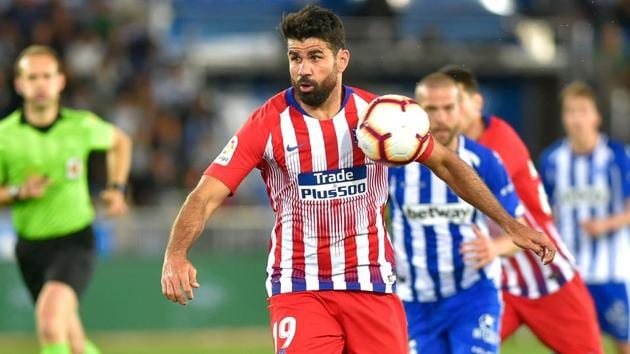 Atletico Madrid's Spanish forward Diego Costa controls the ball.(AFP)