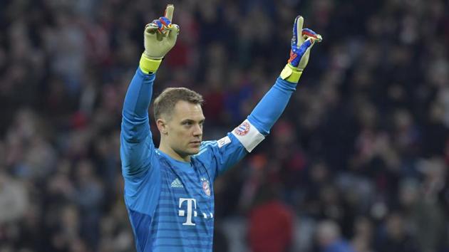 Bayern Munich's German goalkeeper Manuel Neuer after the German first division Bundesliga football match between FC Bayern Munich and BVB Borussia Dortmund in Munich(AFP)