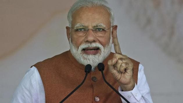 Indian Prime Minister Narendra Modi addresses an election campaign rally ) in Meerut, India, Thursday, March 28, 2019. (AP) Indian Prime Minister Narendra Modi addresses an election campaign rally ) in Meerut, India, Thursday, March 28, 2019. (AP)