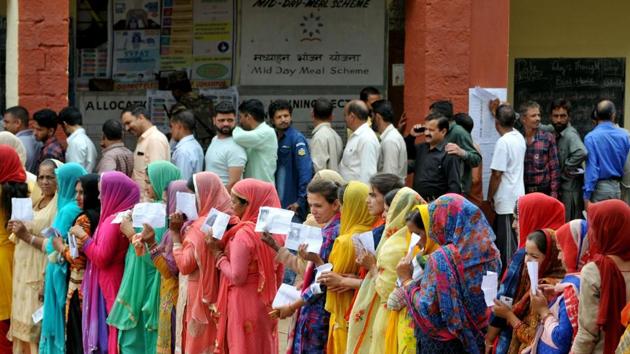 There were 7.8 crore women voters indicating the rising participation of women in the electoral process. (Nitin Kanotra/HT PHOTO) There were 7.8 crore women voters indicating the rising participation of women in the electoral process. (Nitin Kanotra/HT PHOTO)