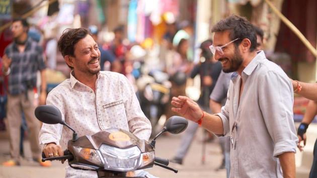 Actor Irrfan Khan and director Homi Adajania on the sets of Angrezi Medium. Actor Irrfan Khan and director Homi Adajania on the sets of Angrezi Medium.
