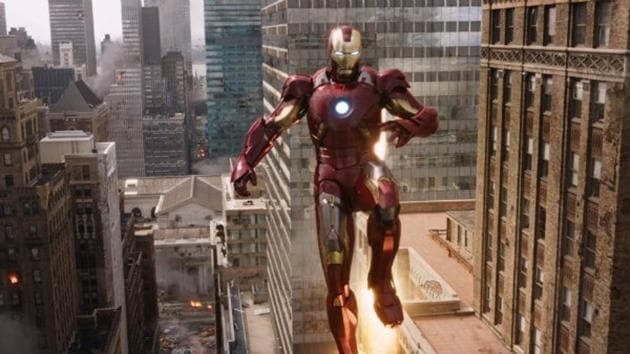Iron Man, as played by Robert Downey Jr in a still from The Avengers.