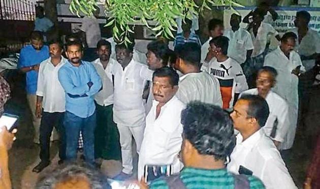 The raid began late on Tuesday and ended in the early hours of Wednesday. (HT Photo) The raid began late on Tuesday and ended in the early hours of Wednesday. (HT Photo)