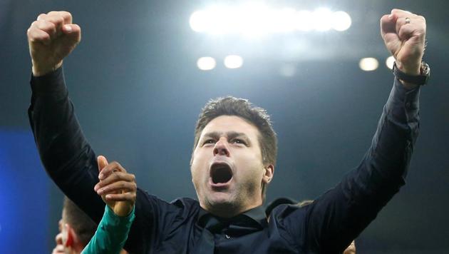 Tottenham manager Mauricio Pochettino celebrates after the match(REUTERS)