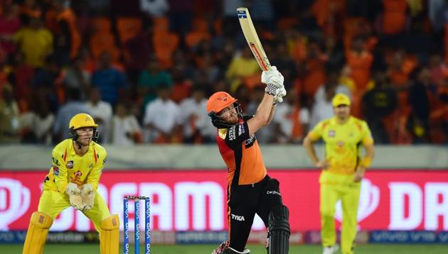 Hyderabad: SRH batsman Jonny Bairstow plays a shot during the Indian Premier League 2019 (IPL T20) cricket match between Sunrisers Hyderabad (SRH) and Chennai Super Kings (CSK) at Rajiv Gandhi International Stadium in Hyderabad(PTI)