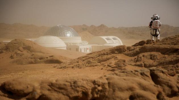 Sand whipped up by wind shrouds the C-Space Project Mars simulation base.To truly replicate the harsh, toxic conditions of Mars would be to create a truly hostile environment, which is expensive and “completely unnecessary”, Weixin said. “From the very beginning, I’ve been opposed to this,” Jiao told AFP. “Tourism doesn’t make much sense ... what is the meaning in it?” (Thomas Peter / REUTERS)