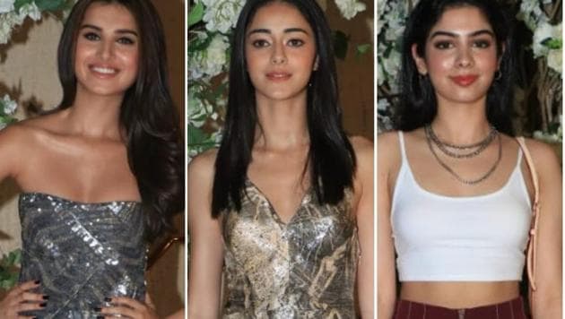 Tara Sutaria, Ananya Panday and Khushi Kapoor at Manish Malhotra's party.(Varinder Chawla)