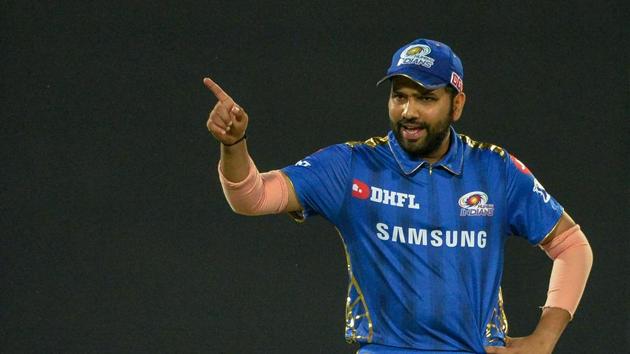 Mumbai Indians captain Rohit Sharma gestures during a match.(AFP)