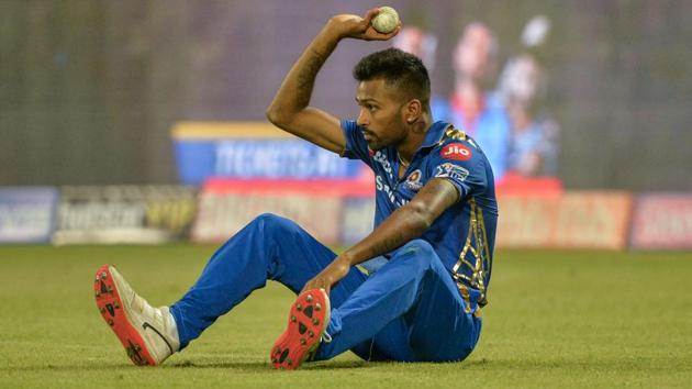 Mumbai Indians fielder Hardik Pandya gestures after he successfully takes a catch. (AFP) Mumbai Indians fielder Hardik Pandya gestures after he successfully takes a catch. (AFP)