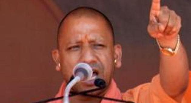 The chief minister has visited temples in Lucknow, Ayodhya, Balrampur and Varanasi after the ban came into force on Tuesday morning.(HT Photo) The chief minister has visited temples in Lucknow, Ayodhya, Balrampur and Varanasi after the ban came into force on Tuesday morning.(HT Photo)