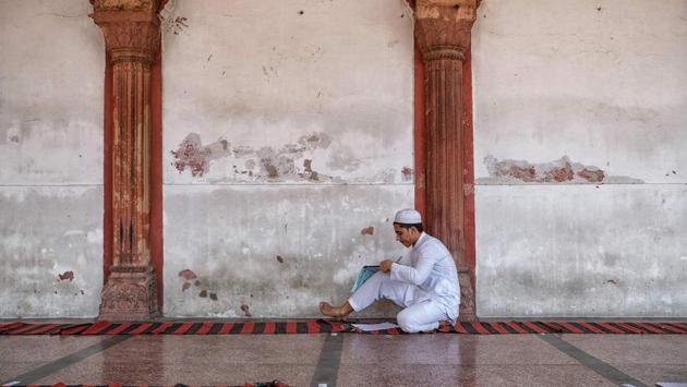 A student takes exams at Fatehpuri Masjid, in the old quarters of New Delhi, India. (Noemi Cassanelli / AFP) A student takes exams at Fatehpuri Masjid, in the old quarters of New Delhi, India. (Noemi Cassanelli / AFP)