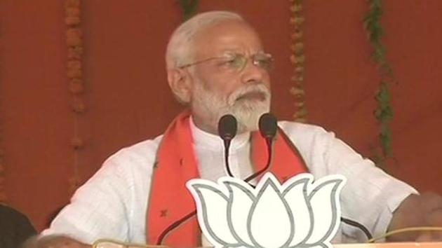 Prime Minister Narendra Modi addressing an election rally at Etah in Uttar Pradesh on Saturday. (ANI) Prime Minister Narendra Modi addressing an election rally at Etah in Uttar Pradesh on Saturday. (ANI)