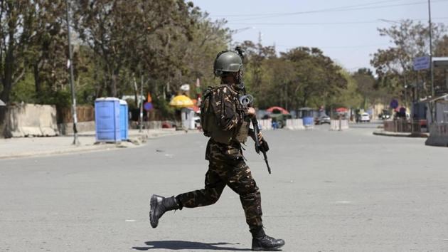 A suicide blast rocked Afghanistan’s capital Saturday during a gun battle with security forces, officials said, killing at least seven people. (AP) A suicide blast rocked Afghanistan’s capital Saturday during a gun battle with security forces, officials said, killing at least seven people. (AP)