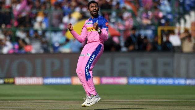 Rajasthan Royals bowler Shreyas Gopal celebrates after dismissing Mumbai Indians captain Rohit Sharma. (AFP) Rajasthan Royals bowler Shreyas Gopal celebrates after dismissing Mumbai Indians captain Rohit Sharma. (AFP)