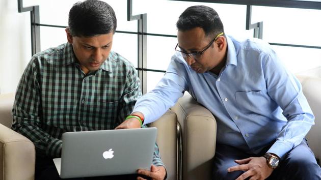 (From Left) Nikhil Gandhi and Amardeep Choughle, co-founders of Yoryo at their Pune office on Friday. (Shankar Narayan/HT PHOTO) (From Left) Nikhil Gandhi and Amardeep Choughle, co-founders of Yoryo at their Pune office on Friday. (Shankar Narayan/HT PHOTO)