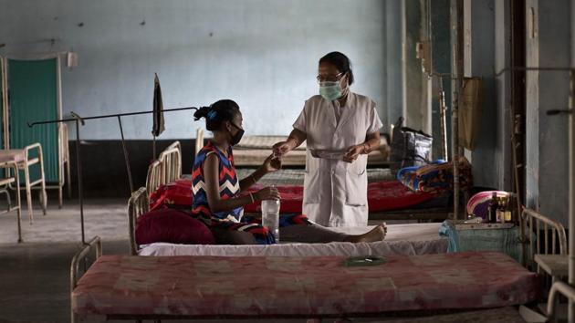 In 2018, number of TB cases in the district recorded an increase of 68% as compared to 2017. Health officials attributed the rise to better detection. A planning meeting was held on Friday at the Civil Hospital in Civil Lines.(AP Photo/Anupam Nath) In 2018, number of TB cases in the district recorded an increase of 68% as compared to 2017. Health officials attributed the rise to better detection. A planning meeting was held on Friday at the Civil Hospital in Civil Lines.(AP Photo/Anupam Nath)