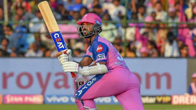 Jaipur: RR Captain Ajinkya Rahane plays a shot. (PTI) Jaipur: RR Captain Ajinkya Rahane plays a shot. (PTI)