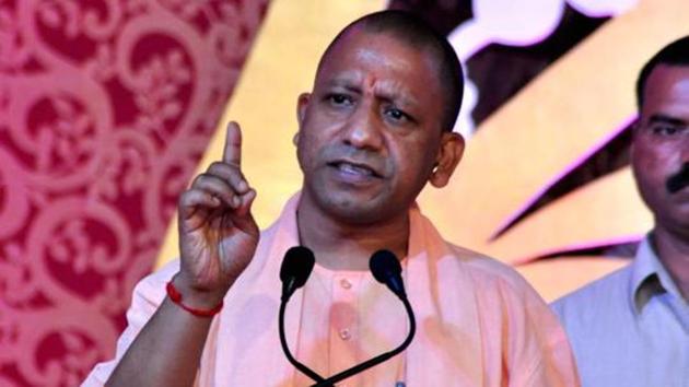 Describing the flags of SP and BSP as those of goons, Adityanath said those who play with the honour of women will either land in jail or be eliminated.(HT Photo) Describing the flags of SP and BSP as those of goons, Adityanath said those who play with the honour of women will either land in jail or be eliminated.(HT Photo)