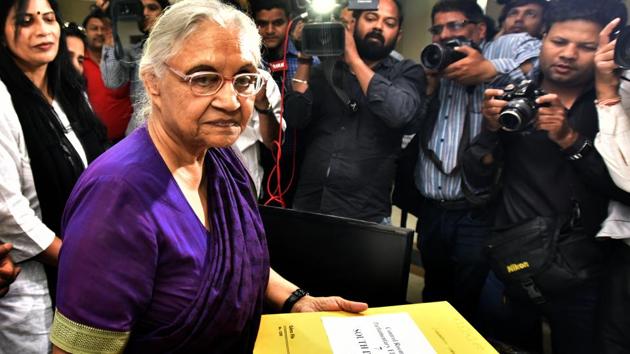 Delhi Pradesh Congress Committee President Sheila Dikshit seen during the inauguration of Control Room for the Lok Sabha elections, at the DPCC office in New Delhi, India (Sonu Mehta/HT PHOTO) Delhi Pradesh Congress Committee President Sheila Dikshit seen during the inauguration of Control Room for the Lok Sabha elections, at the DPCC office in New Delhi, India (Sonu Mehta/HT PHOTO)