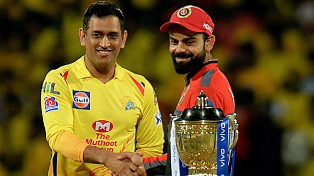 Chennai Super Kings cricket captain MS Dhoni and Royal Challengers Bangalore cricket captain Virat Kohli (R). (AFP) Chennai Super Kings cricket captain MS Dhoni and Royal Challengers Bangalore cricket captain Virat Kohli (R). (AFP)