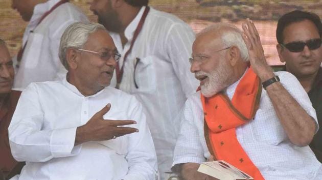 Banerjee hit back at PM Modi later in the day, saying that the prime minister is suffering from “haratanka” – a phobia of losing elections and trying to win by dividing voters along communal lines. (Santosh Kumar/Hindustan Times)