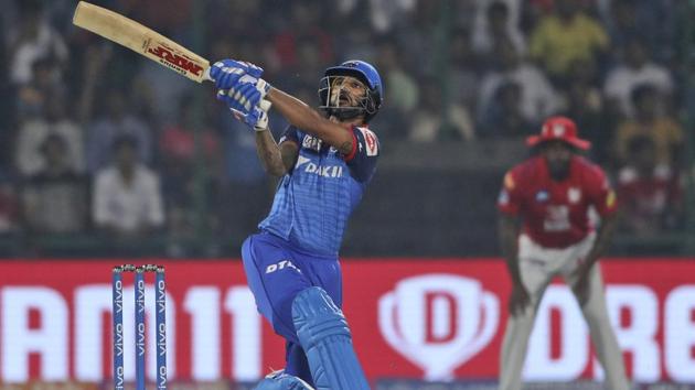 Delhi Capitals batsman Shikhar Dhawan plays a shot. (AP) Delhi Capitals batsman Shikhar Dhawan plays a shot. (AP)
