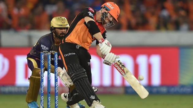 SRH batsman David Warner plays a shot during the Indian Premier League 2019. (PTI) SRH batsman David Warner plays a shot during the Indian Premier League 2019. (PTI)