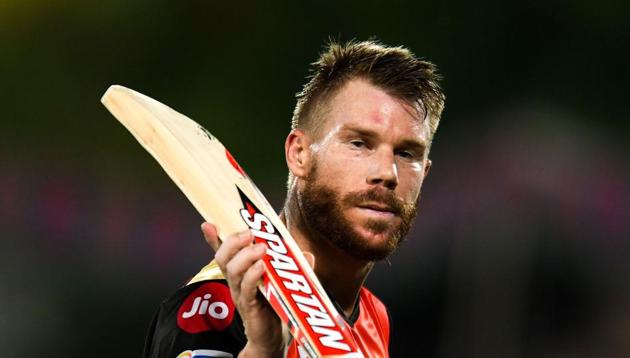 Sunrisers Hyderabad cricketers David Warner gestures as he walks back to the pavillion during the 2019 Indian Premier League (IPL) Twenty20 cricket match between Sunrisers Hyderabad and Kolkata Knight Riders (AFP) Sunrisers Hyderabad cricketers David Warner gestures as he walks back to the pavillion during the 2019 Indian Premier League (IPL) Twenty20 cricket match between Sunrisers Hyderabad and Kolkata Knight Riders (AFP)