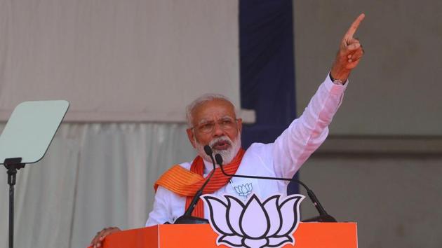 Indian Prime Minister Narendra Modi addressed multiple election rallies on April 21, 2019, including one in Rajasthan’s Chittorgarh. (AFP) Indian Prime Minister Narendra Modi addressed multiple election rallies on April 21, 2019, including one in Rajasthan’s Chittorgarh. (AFP)