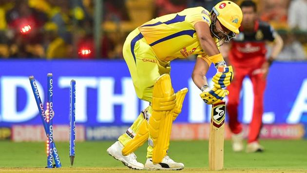 CSK batsman Suresh Raina bowled out during the Indian Premier League 2019. (PTI)