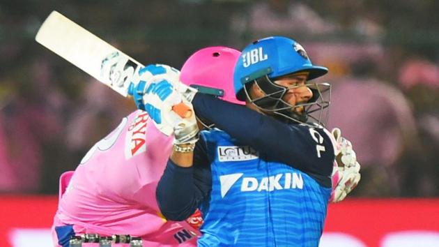 Delhi Capitals batsman Rishabh Pant plays a shot during the Indian Premier League 2019 (IPL T20) cricket match between Rajasthan Royals and Delhi Capitals at Sawai Mansingh Stadium, Jaipur, Monday, April 22 2019. (PTI) Delhi Capitals batsman Rishabh Pant plays a shot during the Indian Premier League 2019 (IPL T20) cricket match between Rajasthan Royals and Delhi Capitals at Sawai Mansingh Stadium, Jaipur, Monday, April 22 2019. (PTI)