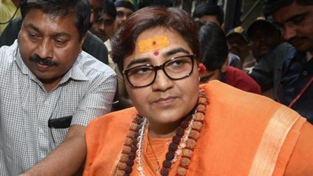 Pragya Thakur is pitted against senior Congress leader Digvijaya Singh on the Bhopal Lok Sabha seat, where polling will be held during the sixth phase on May 12.(PTI) Pragya Thakur is pitted against senior Congress leader Digvijaya Singh on the Bhopal Lok Sabha seat, where polling will be held during the sixth phase on May 12.(PTI)