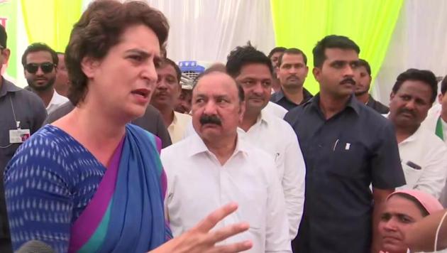 General Secretary of the All India Congress Committee incharge of eastern Uttar Pradesh Priyanka Gandhi Vadra addresses a public meeting in Rae Bareli in Uttar Pradesh on Monday. (ANI) General Secretary of the All India Congress Committee incharge of eastern Uttar Pradesh Priyanka Gandhi Vadra addresses a public meeting in Rae Bareli in Uttar Pradesh on Monday. (ANI)