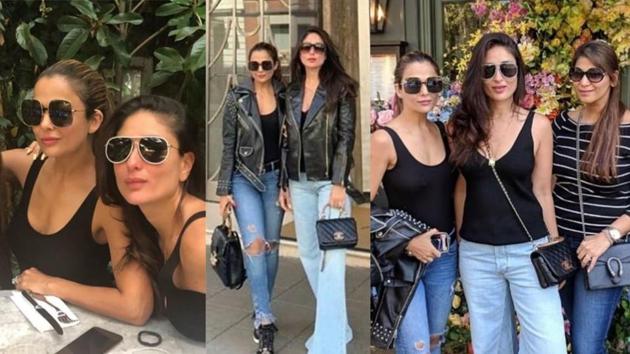 Kareena Kapoor with Amrita Arora in London.