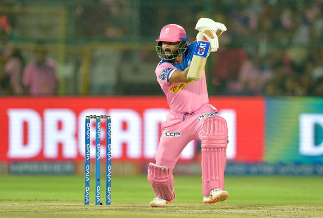 Rajasthan Royals cricketer Ajinkya Rahane plays a shot during the 2019 Indian Premier League (IPL) Twenty20 cricket match between Delhi Capitals and Rajasthan Royals at the Sawai Mansingh Stadium in Jaipur. (AFP) Rajasthan Royals cricketer Ajinkya Rahane plays a shot during the 2019 Indian Premier League (IPL) Twenty20 cricket match between Delhi Capitals and Rajasthan Royals at the Sawai Mansingh Stadium in Jaipur. (AFP)