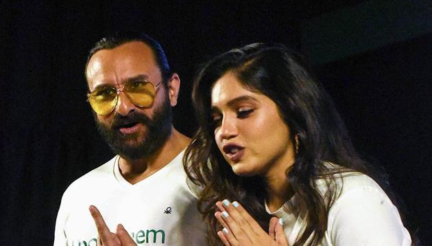 Indian Bollywood actors Saif Ali Khan (L) and Bhumi Pednekar take part in a panel to encourage voting. (AFP) Indian Bollywood actors Saif Ali Khan (L) and Bhumi Pednekar take part in a panel to encourage voting. (AFP)
