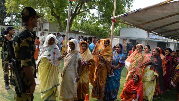 Voters outside a polling station in Malda, West Bengal.(AFP) Voters outside a polling station in Malda, West Bengal.(AFP)