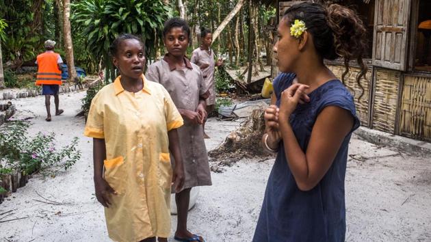 Angelique Decampe (R), co-owner of the Jungle Nofy Hotel, talks to employees. Angelique has recovered many lemurs that families use as pets. The battle to save the lemurs has caused tense relationships with the authorities -- local officials, say activists, are getting kickbacks from some traffickers. “We set them free,” Angelique said. “But when we last went on holiday, the poachers poisoned them in an act of revenge.” (Rijasolo / AFP)