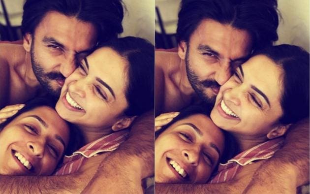 Deepika Padukone shares a new selfie with Ranveer Singh, sister Anisha Padukone.(Instagram)