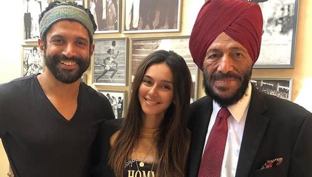 When reel and real life Milkha Singh met. When reel and real life Milkha Singh met.
