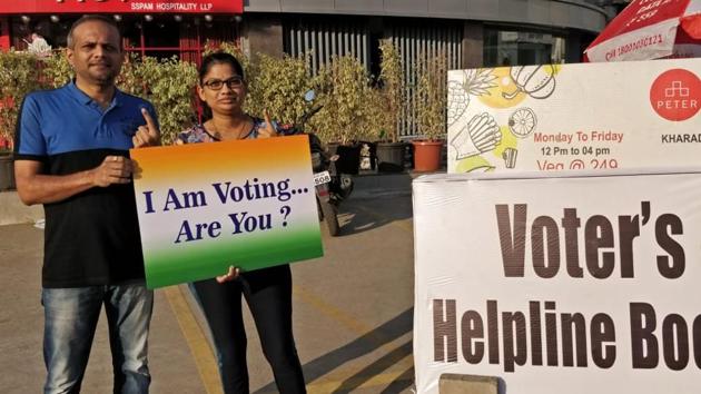 Various housing societies in Pune ensured that residents go out and vote. (HT PHOTO) Various housing societies in Pune ensured that residents go out and vote. (HT PHOTO)