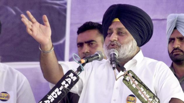 Shiromani Akali Dal (SAD) president Sukhbir Singh Badal is contesting the Lok Sabha elections from Ferozepur seat.(PTI)