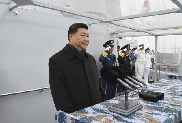 Chinese president Xi Jinping reviews a naval parade with Chinese and foreign military ships held in commemoration of the 70th anniversary of the Chinese People's Liberation Army (PLA) Navy in the sea near Qingdao in eastern China's Shandong Province, Tuesday, April 23, 2019. (AP photo) Chinese president Xi Jinping reviews a naval parade with Chinese and foreign military ships held in commemoration of the 70th anniversary of the Chinese People's Liberation Army (PLA) Navy in the sea near Qingdao in eastern China's Shandong Province, Tuesday, April 23, 2019. (AP photo)