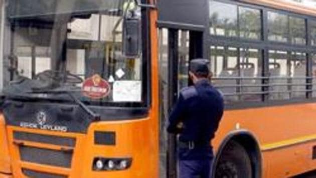 At least nine people were injured when a cluster bus rammed 11 vehicles at Brahma Kumari Chowk in central Delhi on Wednesday evening. At least nine people were injured when a cluster bus rammed 11 vehicles at Brahma Kumari Chowk in central Delhi on Wednesday evening.