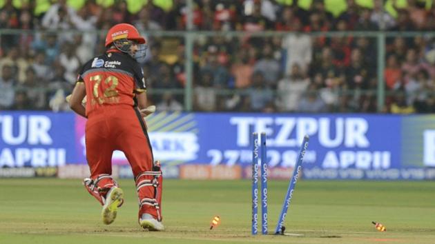 Parthiv Patel, of Royal Challengers Bangalore, is clean bowled on a no ball. (AP) Parthiv Patel, of Royal Challengers Bangalore, is clean bowled on a no ball. (AP)