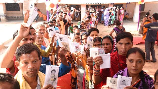 Voters queue up to cast their votes at a polling station Odisha’s Kandhamal, which went to polls on April 18 , the second phase of seven-phase Lok Sabha elections 2019. (HT file photo) Voters queue up to cast their votes at a polling station Odisha’s Kandhamal, which went to polls on April 18 , the second phase of seven-phase Lok Sabha elections 2019. (HT file photo)