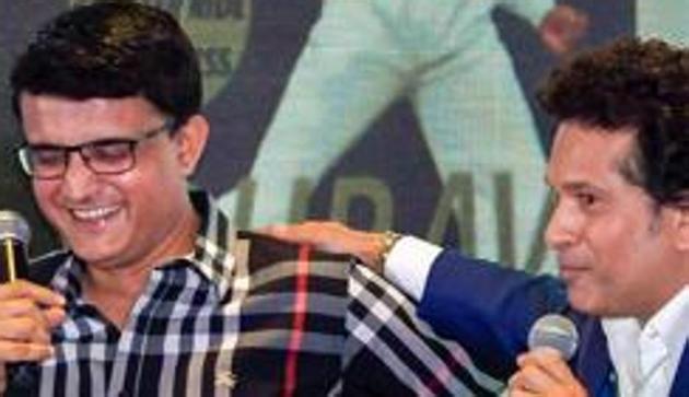 Former cricketer Sachin Tendulkar speaks during the launch of Sourav Ganguly's book.(PTI)