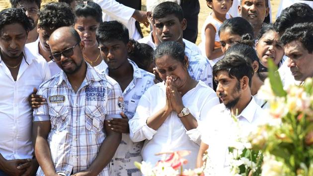 Relatives mourn beside a coffin of a bomb blast victim during a burial ceremony, days after a series of bomb attacks targeting churches and luxury hotels in Sri Lanka left 359 people dead.(AFP file photo) Relatives mourn beside a coffin of a bomb blast victim during a burial ceremony, days after a series of bomb attacks targeting churches and luxury hotels in Sri Lanka left 359 people dead.(AFP file photo)